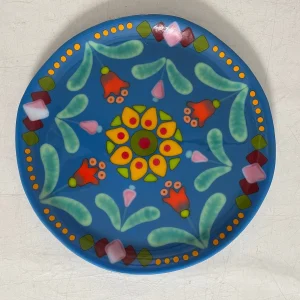 “Garden Fiesta” Platter 13″ Round - Fused Glass