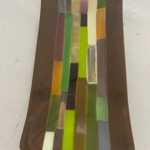 Autumn Strata Glass Tray 5″ x 10″ - Fused Glass