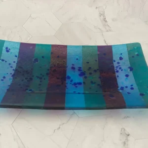 “Celestial Harmony” Tray 5″ x 10″ - Fused Glass