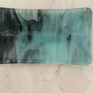 “Shadow Depths” Tray 9″ x 5″ - Fused Glass