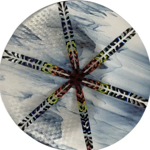 “Kaleidoscope Crest” Bowl 18″ Round - Fused Glass