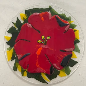 Tropical Serenade 12″ Circle - Fused Glass