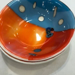 Orange and Blue Bowls – Set of 2 - Fused Glass