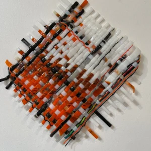 Woven Flames Wall Art - Fused Glass