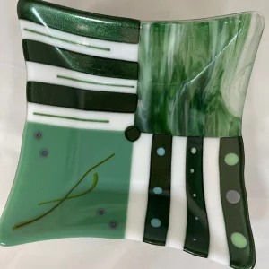 Emerald Harmony Bowl - Fused Glass