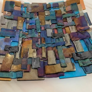 Iridescent Medley of Colors 10″ x 10″ - Fused Glass