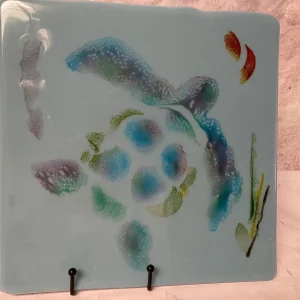 Fused Glass Turtle 12″ x 12″ - Fused Glass