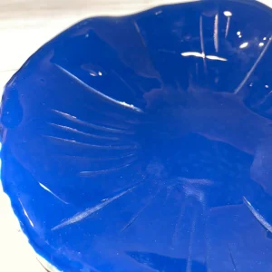 Blue Bowl with Pebble Base 8″ Round - Fused Glass