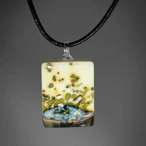 Golden Horizon Pendant - Fused Glass